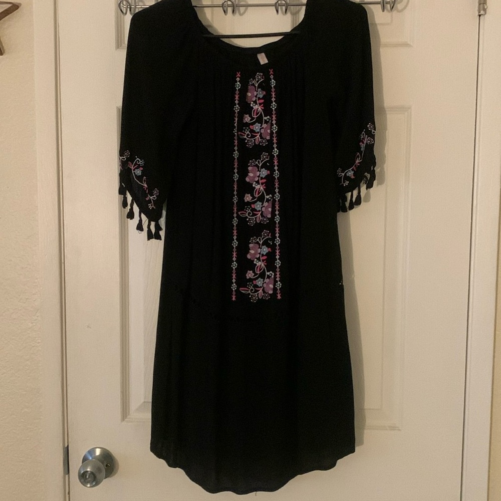 Black dress with flowers